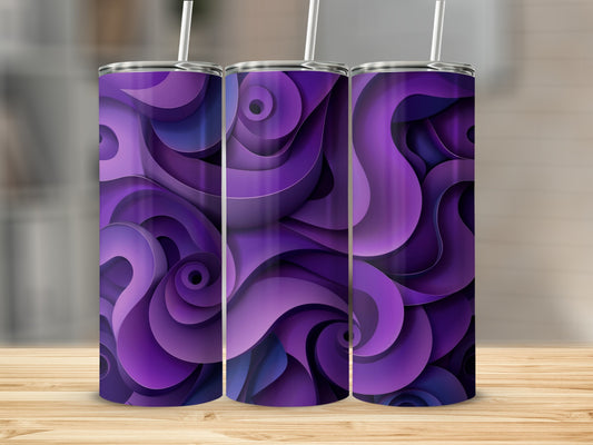 Purple Abstract Swirl Pattern Insulated Tumbler