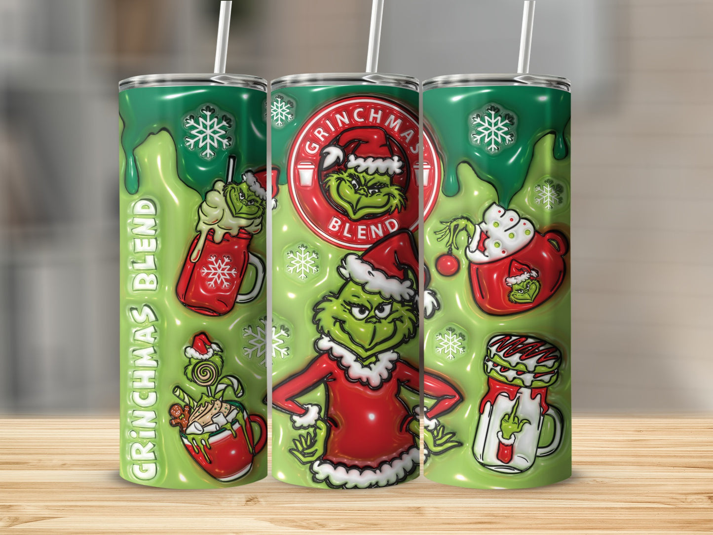 Grinchmas Blend Christmas Grinch Holiday Graphic Tumbler
