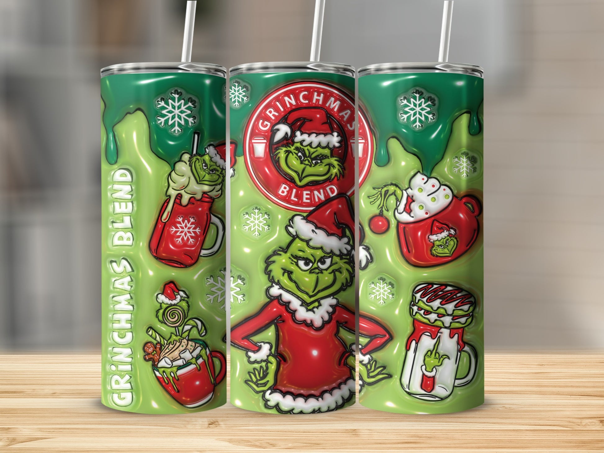 Grinchmas Blend Christmas Grinch Holiday Graphic Tumbler
