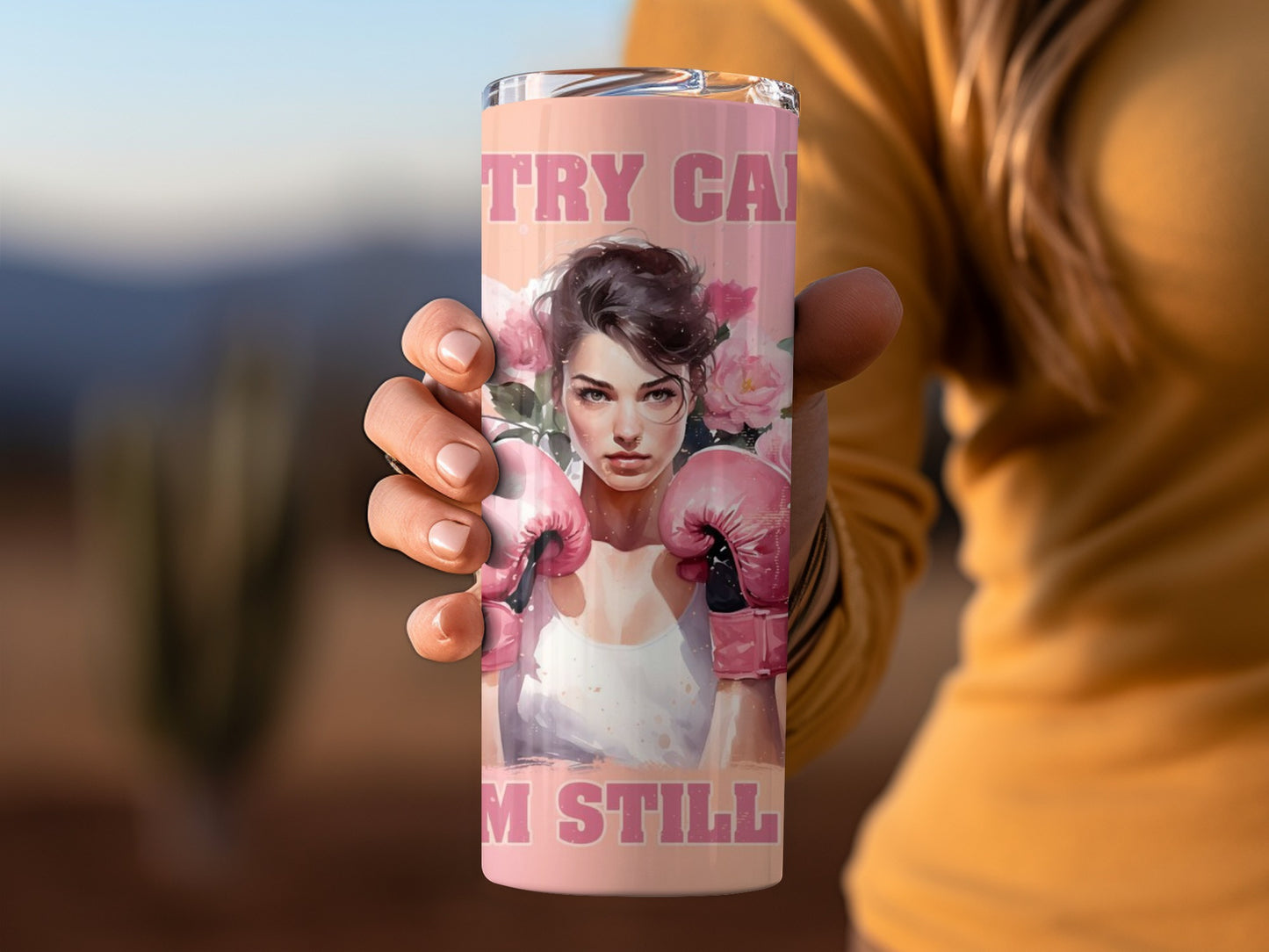 Try Can't Im Still Punching Powerhouse Drink Tumbler