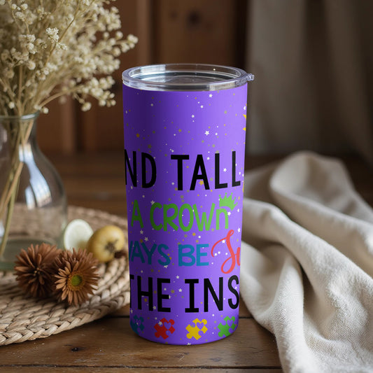 Inspirational Purple Quote Tumbler with Straw Lid