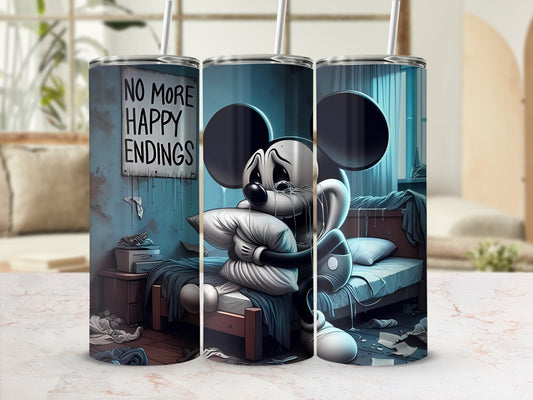 No More Happy Endings Sad Cartoon Character Tumbler