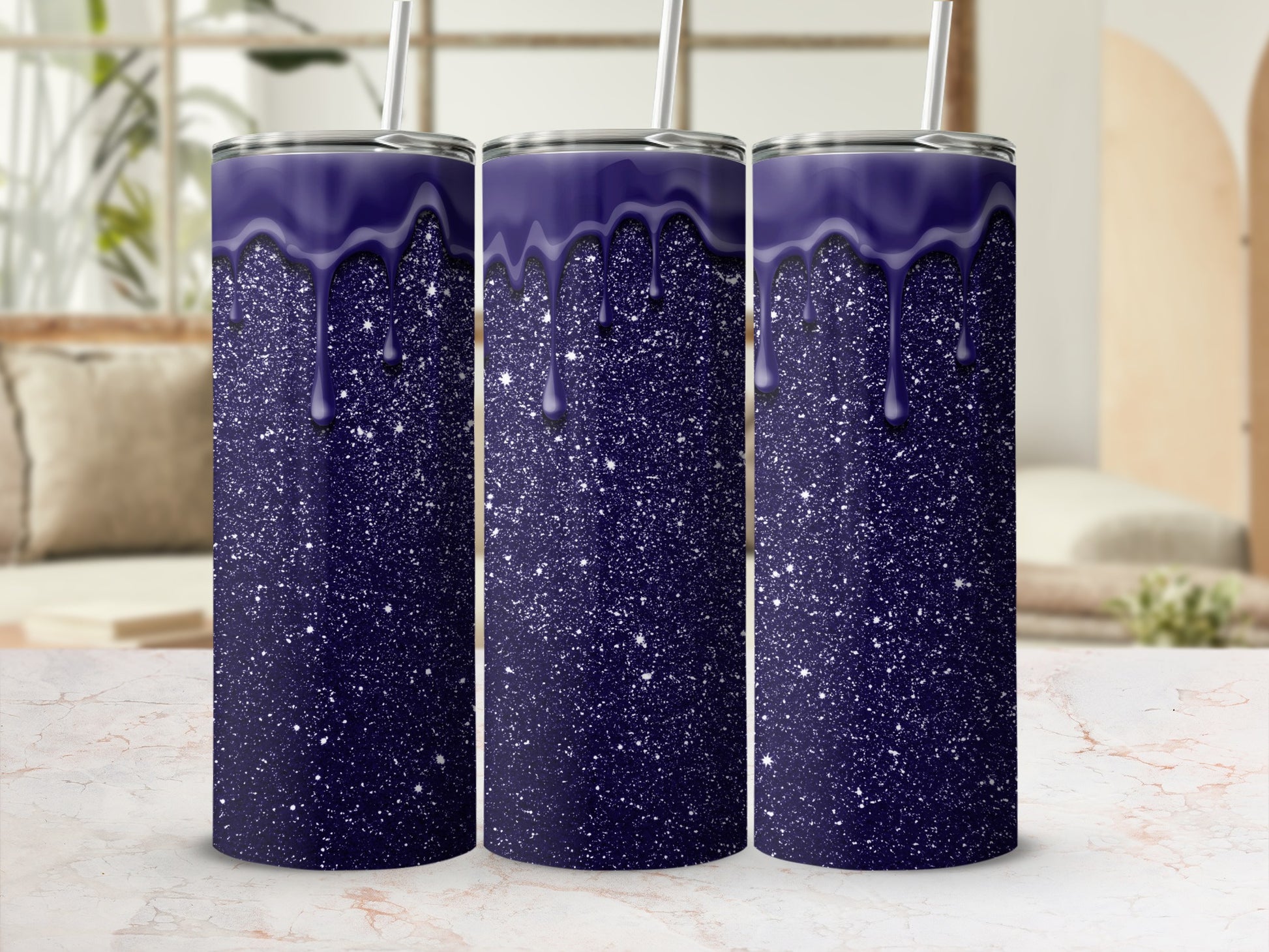 Sparkling Twilight Drip Design Tumbler Product