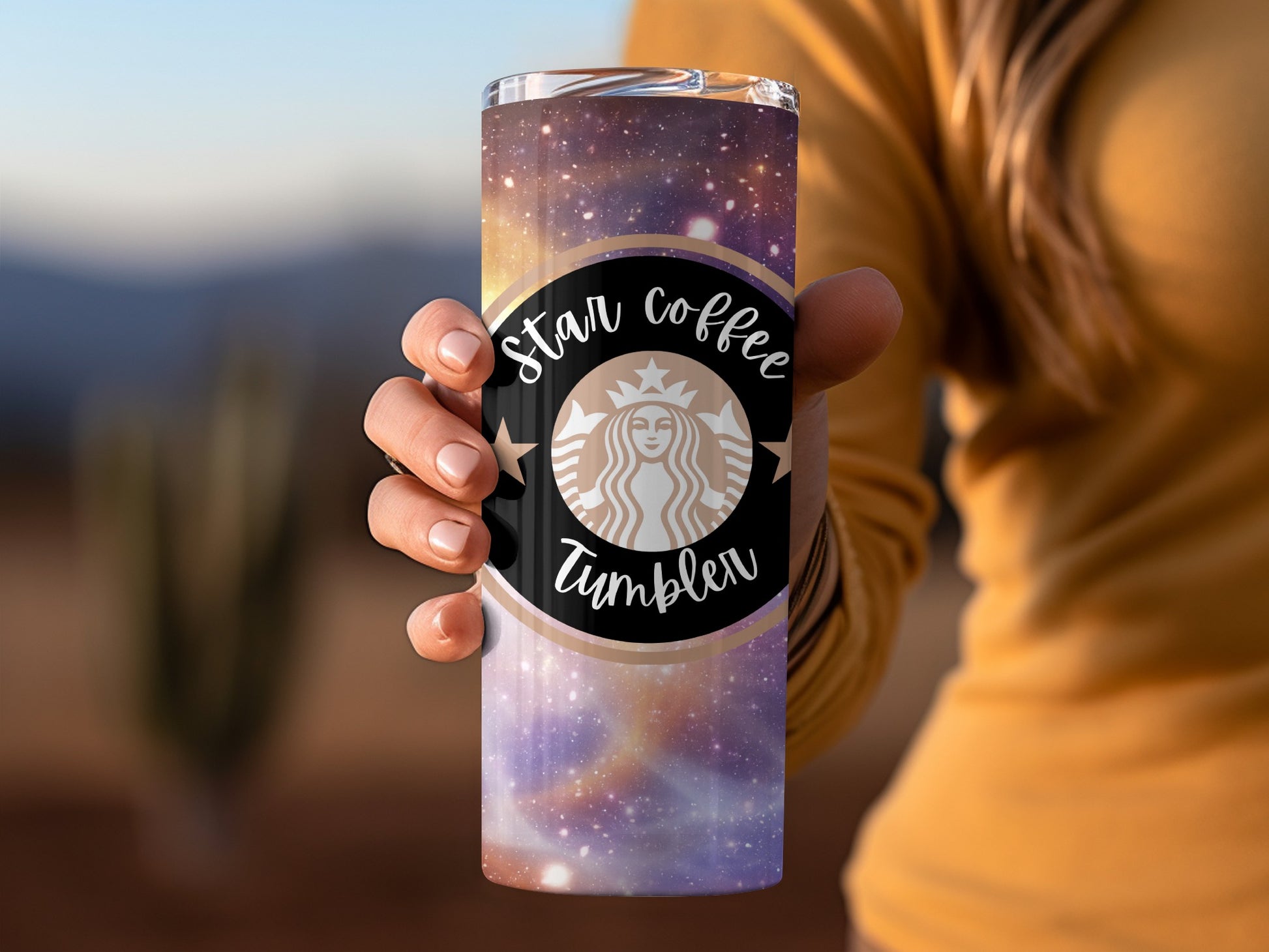 Colorful Galaxy Star Coffee Tumbler Cup for Hot Beverages