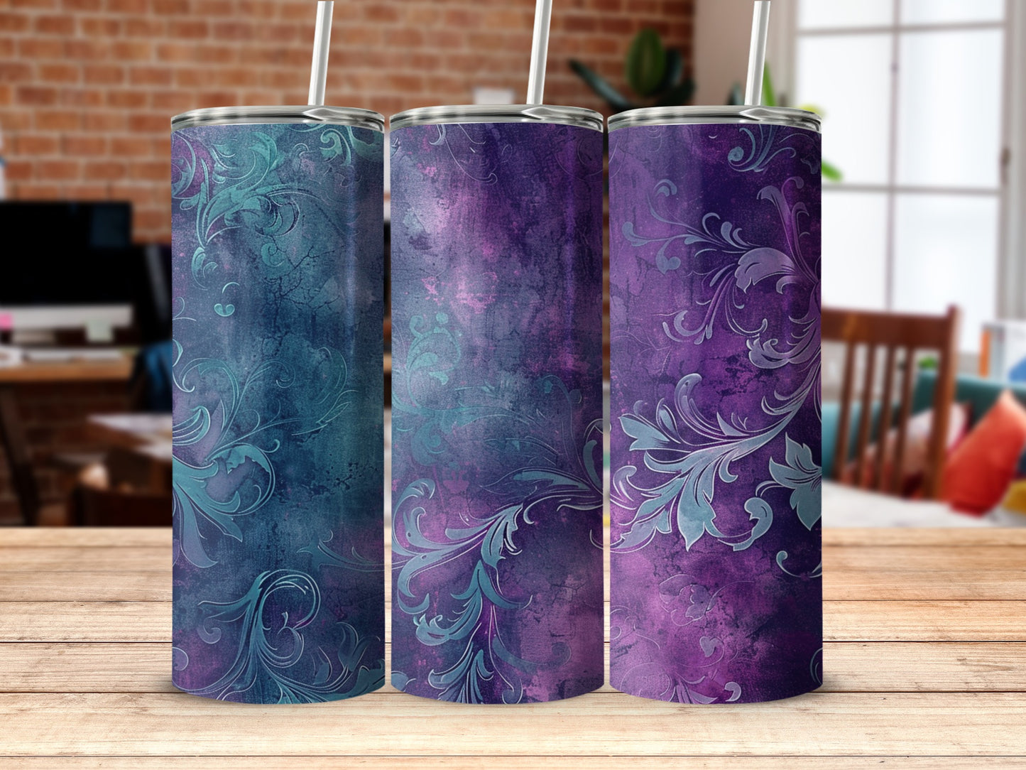 Elegant Floral Patterned Drink Tumbler Product