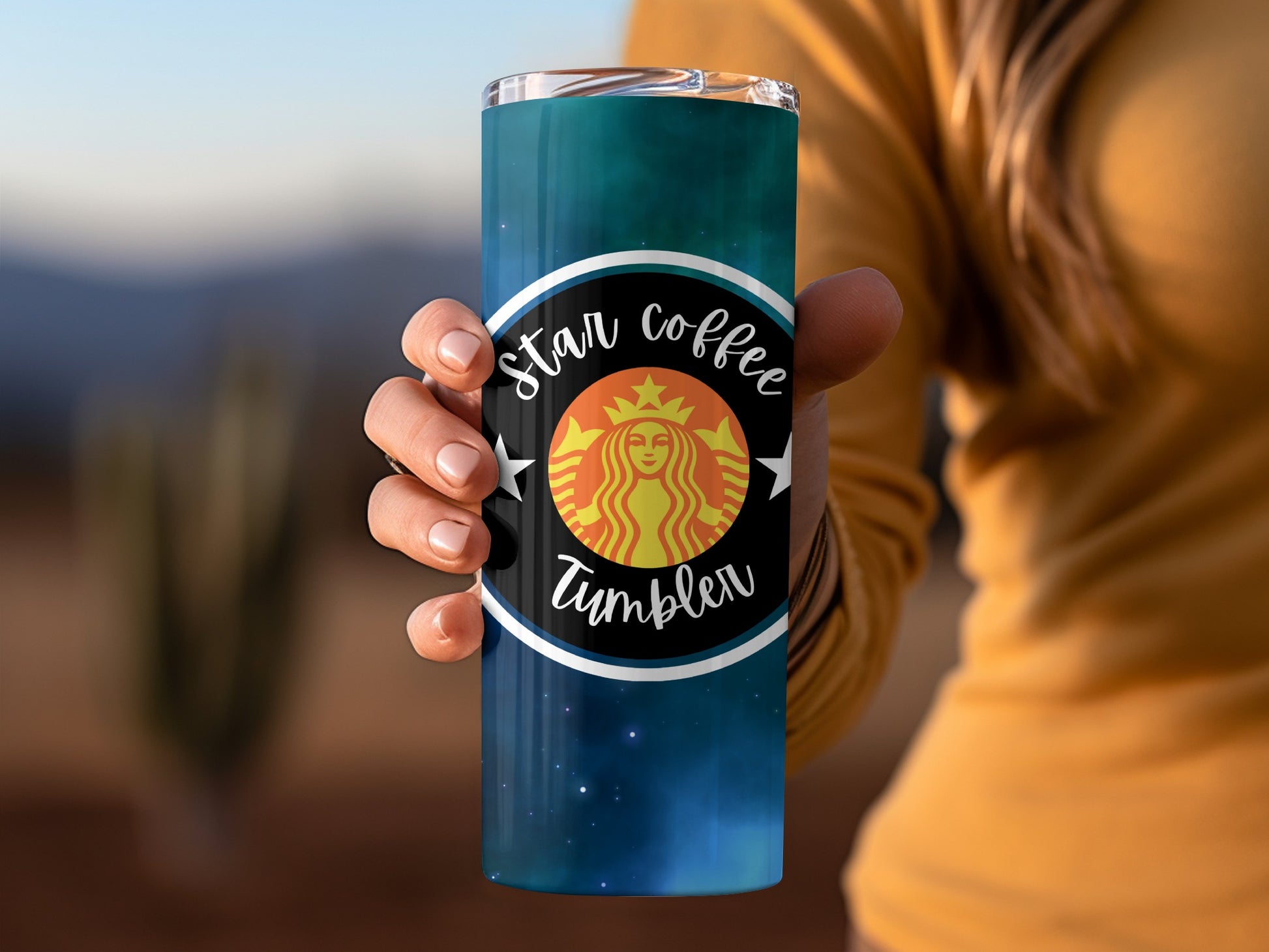 Star Coffee Tumbler with Logo Custom Travel Mug