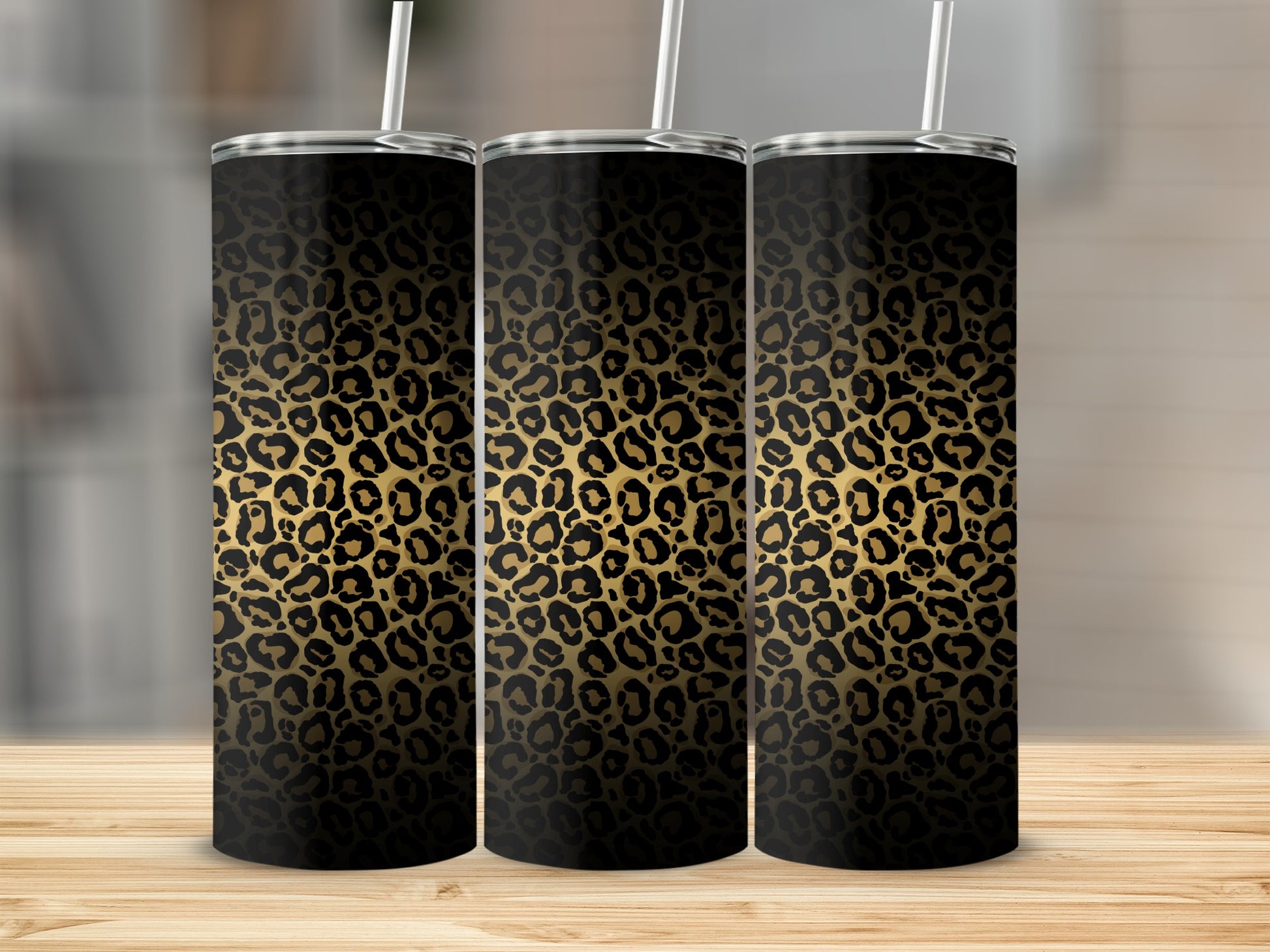 Black Gold Ombre Leopard Print Tumbler product type