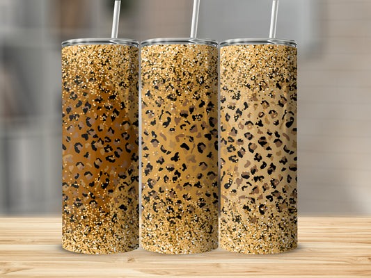 Sparkling Leopard Print Tumblers for Trendy Beverage