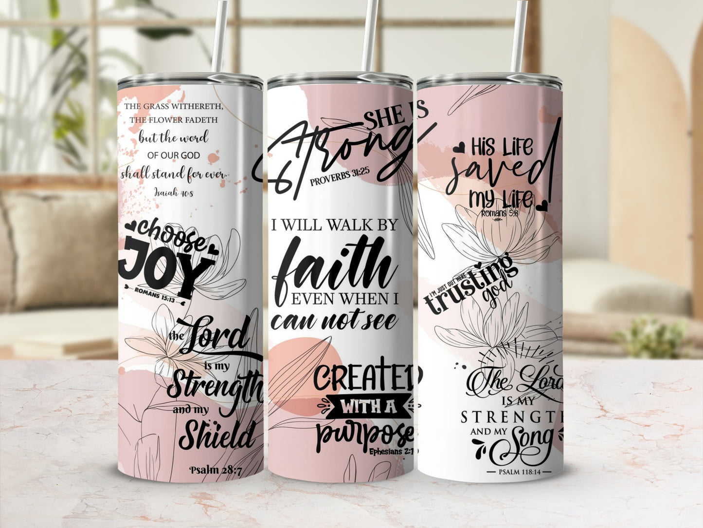 Inspirational Faith Quotes Motivational Drink Tumbler