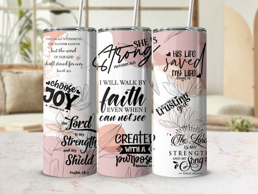 Inspirational Faith Quotes Motivational Drink Tumbler