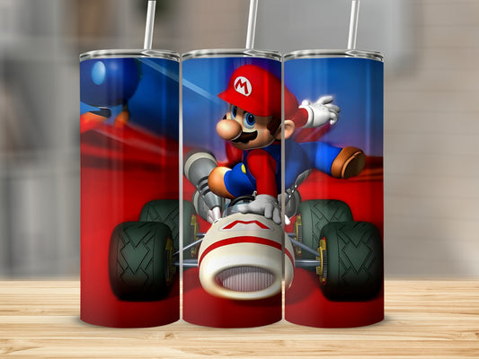 Mario Kart Character Print on Insulated Tumbler Cup