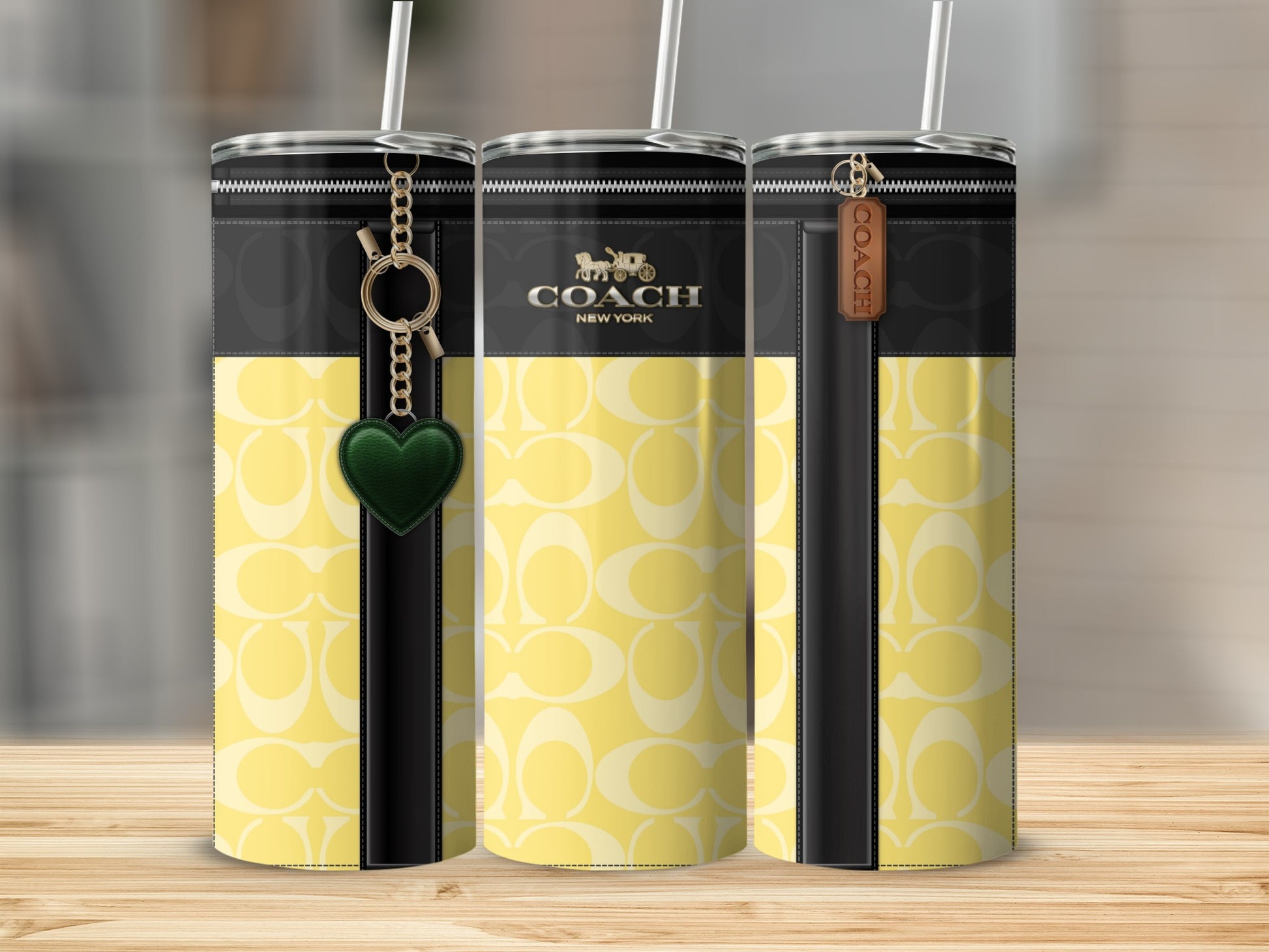 Stylish Coach New York Design Yellow Tumbler