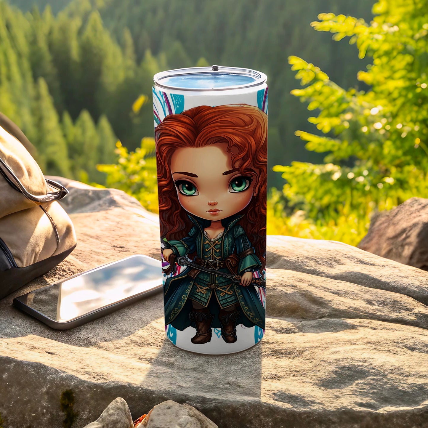 Fantasy Warrior Girl Custom Tumbler for Outdoor Travel