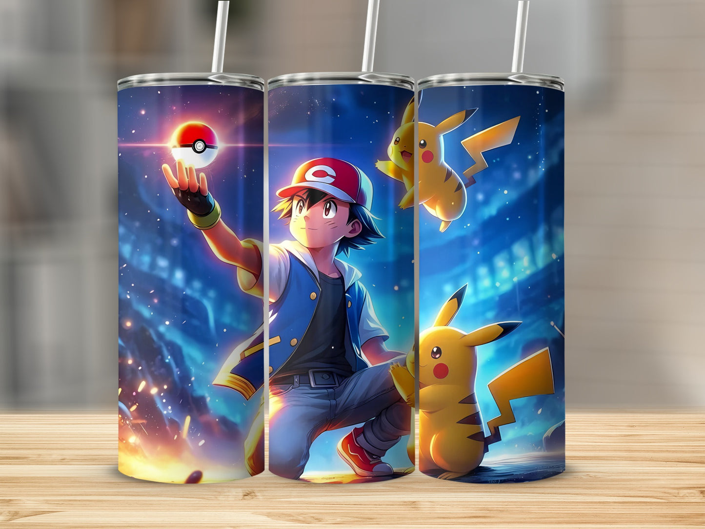 Pokémon Trainer and Pikachu Themed Tumbler Product