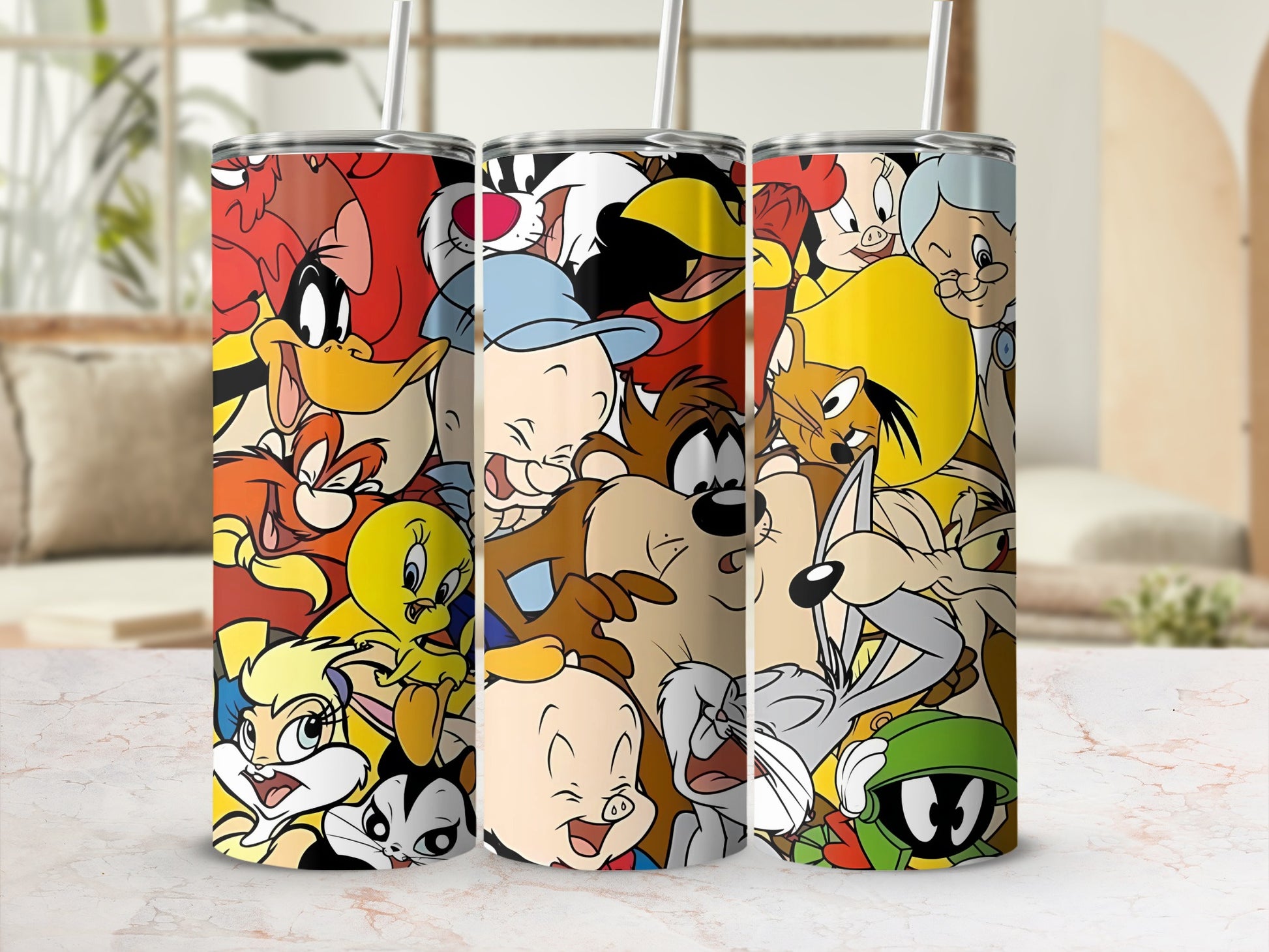 Vibrant Cartoon Character Design Tumbler Collection