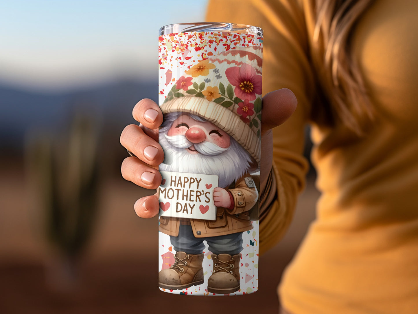 Cute Happy Mother's Day Gnome Tumbler for Gifting