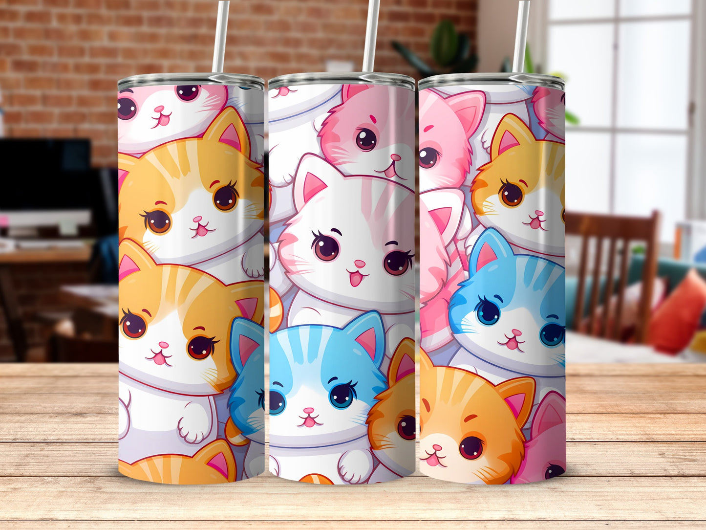 Cute Kawaii Kitten Faces Pattern Tumbler product type
Cute cats
Kawaii kittens
Cartoon felines
Pink cat
Orange cat
Blue cat
Animal print
Pet lover
Kitty design
Chibi art
Anime style
Adorable
Tumbler design
Drinkware art
Gift for cat owner
Whimsical pattern
Feline friends
Sweet cats
Patterned drinkware
Unique cat print