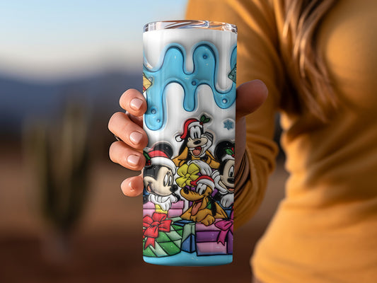 Disney Characters Christmas Themed Tumbler for Holiday Cheers