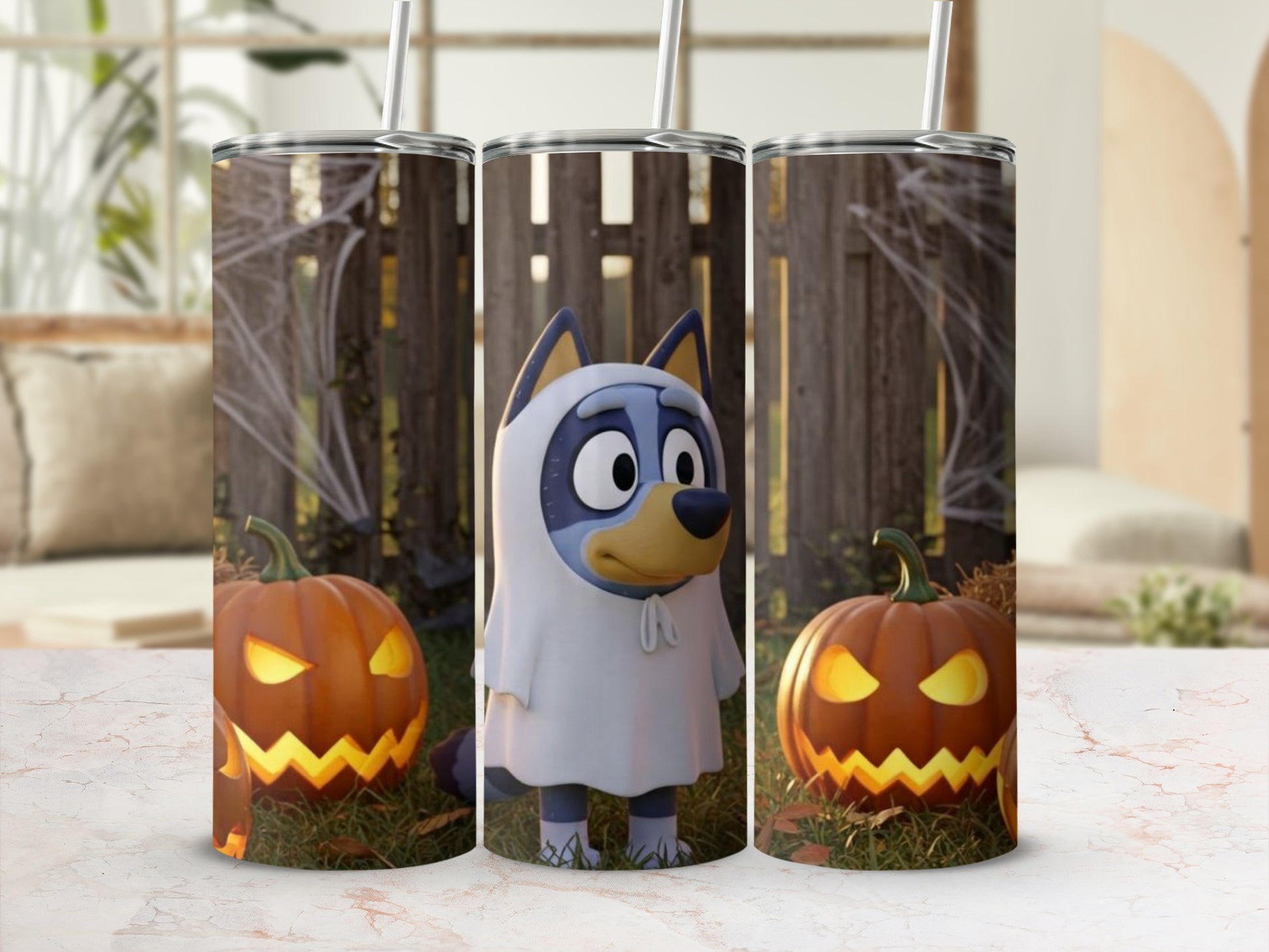 Bluey Ghost Costume Spooky Halloween Pumpkin product type