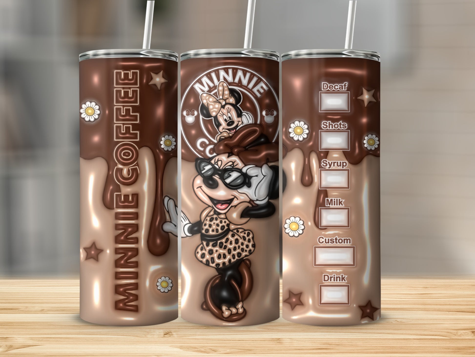 Minnie Coffee Design Stainless Steel Tumbler Cup