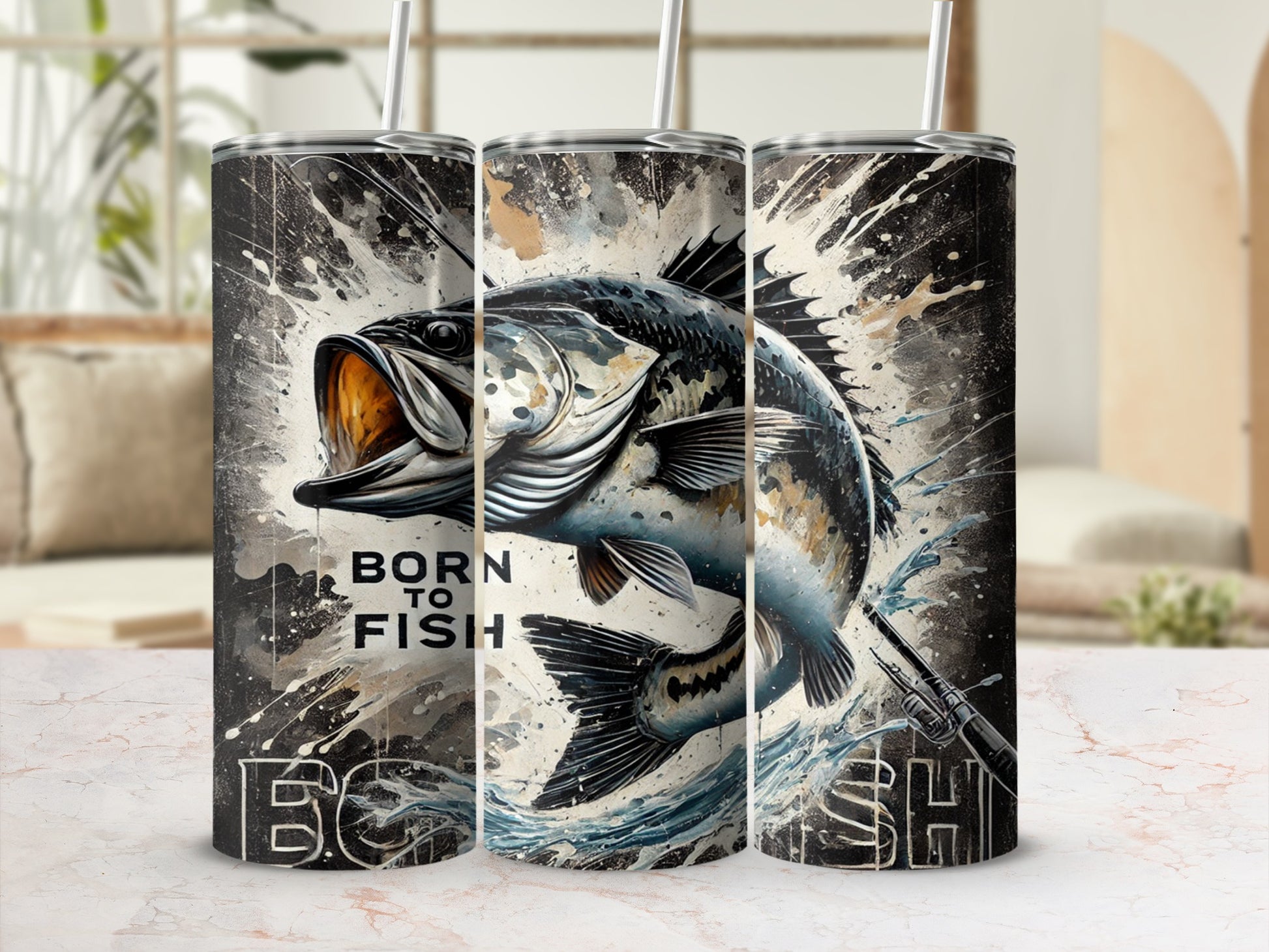 Born to Fish Graphic Tumbler Perfect for Anglers