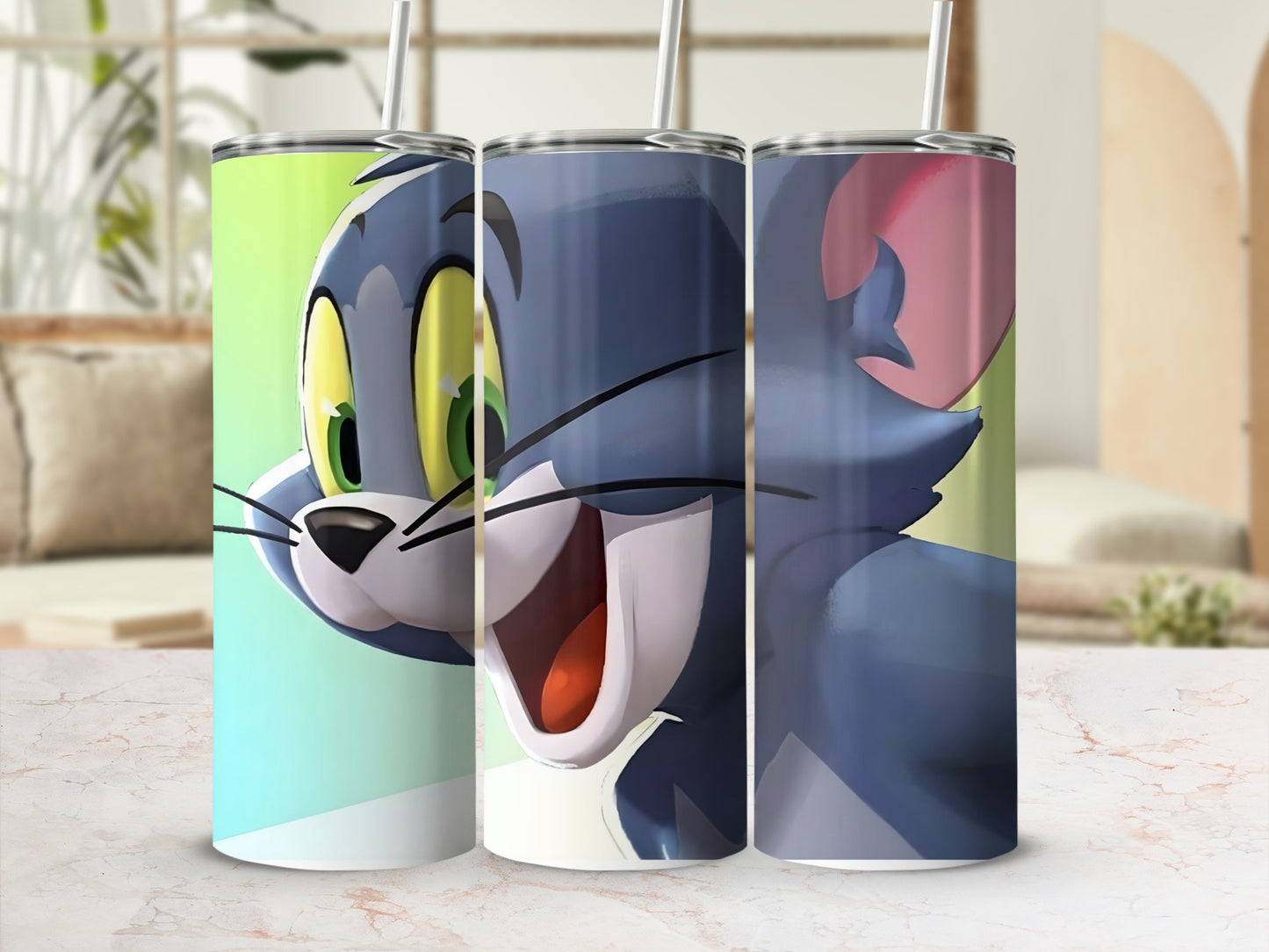 Cute Animated Cat Tumbler Design for Kids and Fans