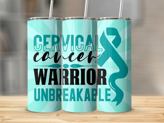 Cervical Cancer Warrior Unbreakable Tumbler Design