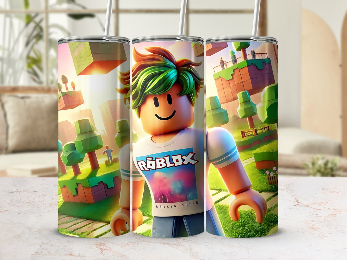Roblox Inspired Design Colorful Tumbler Cup