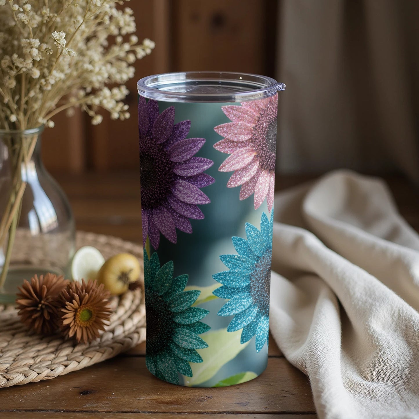 Colorful Sunflowers Design Tumbler Cup for Drinks