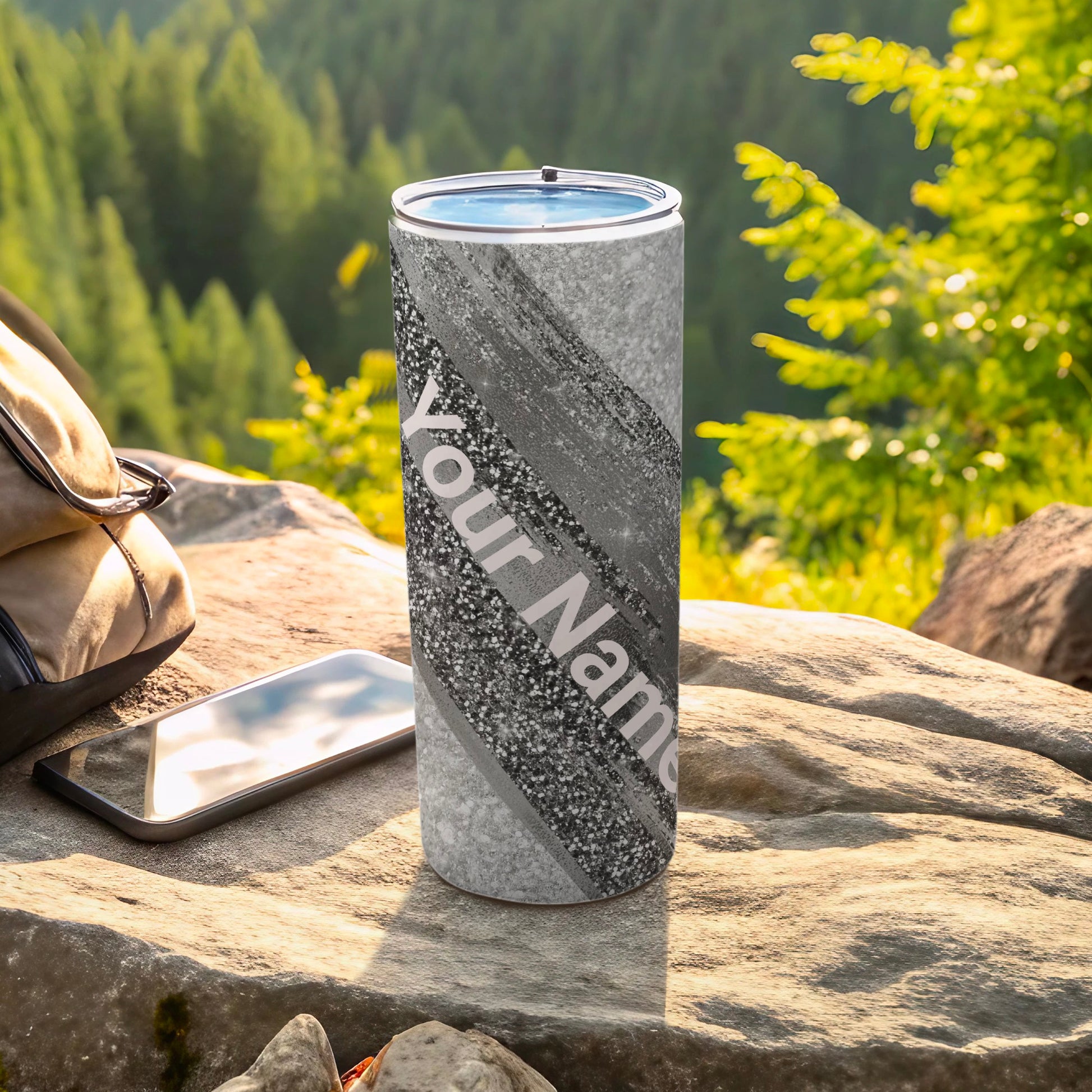 Customizable Outdoor Adventure Tumbler with Lid