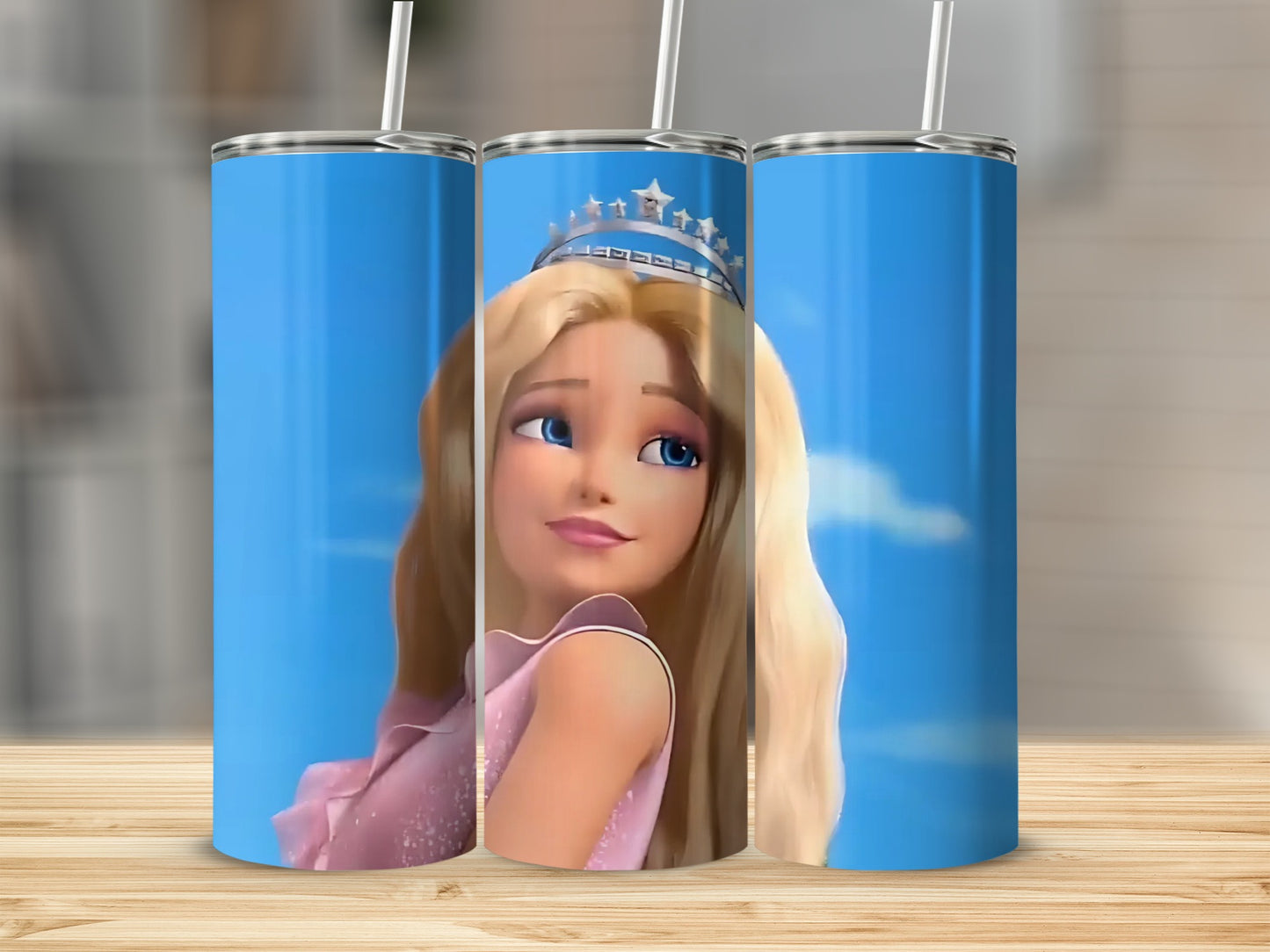 Barbie Princess Crown Blonde Haired Girl Look Up Tumblers