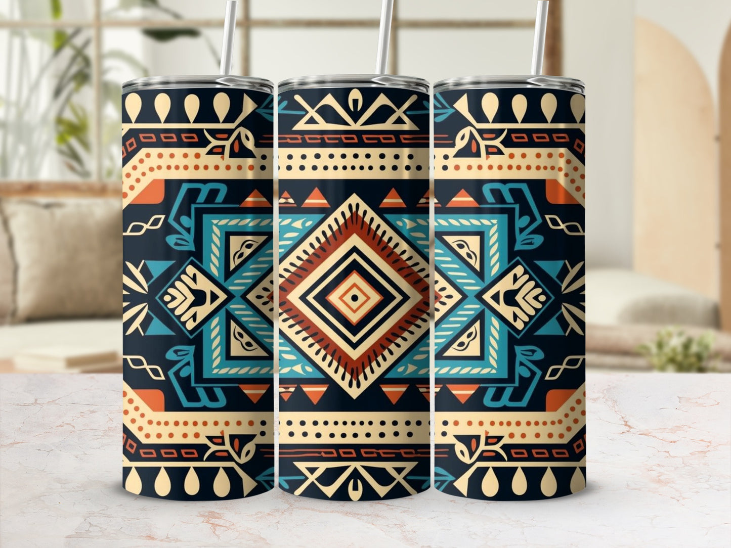 Tribal Aztec Pattern Insulated Tumbler Cup Product