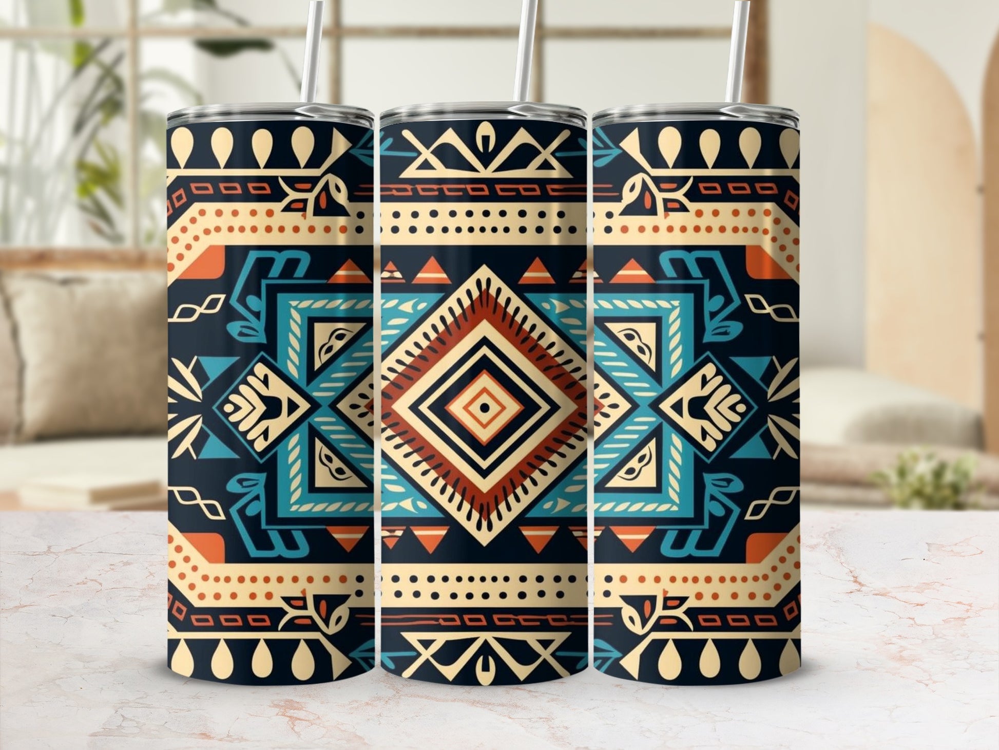 Tribal Aztec Pattern Insulated Tumbler Cup Product