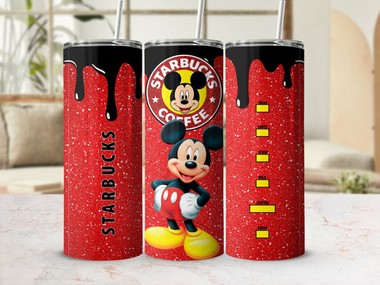 Red Sparkle Mickey Starbucks Coffee Tumbler Cup