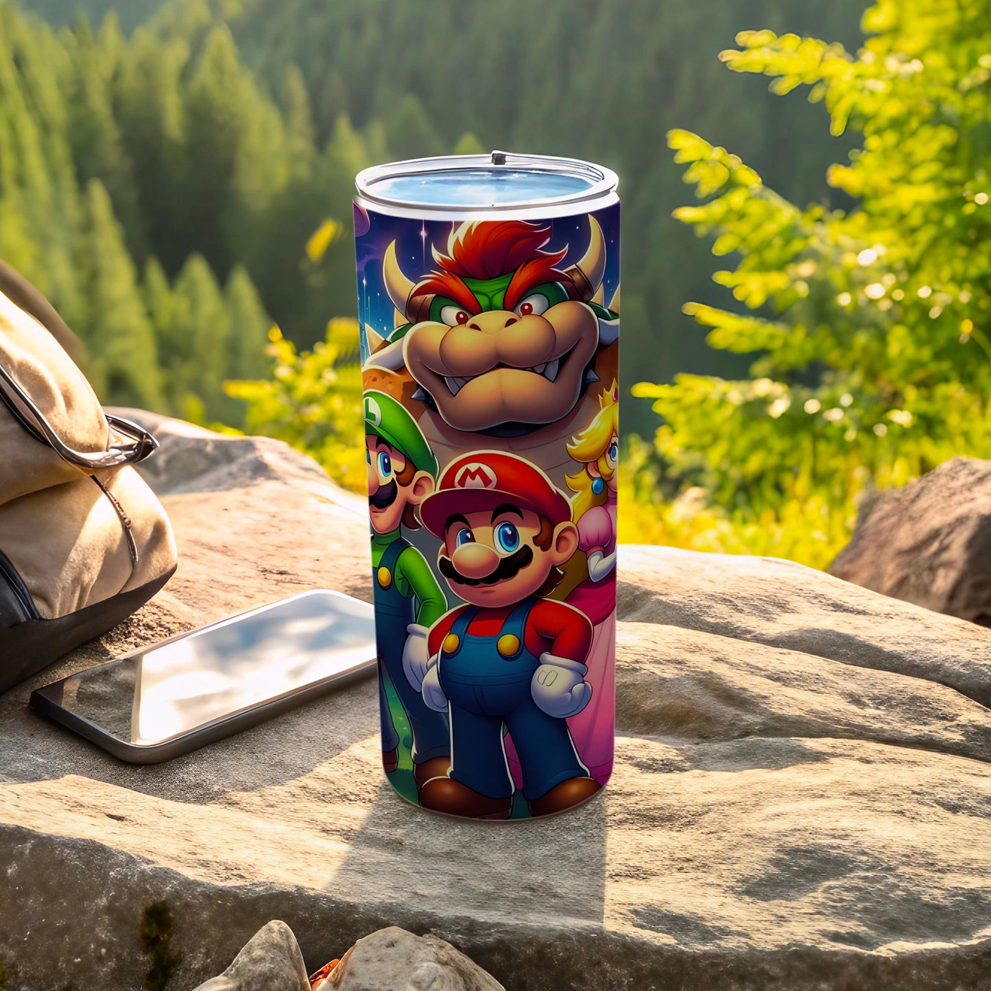 Super Mario Luigi Peach Bowser Travel Mug Cup Tumbler