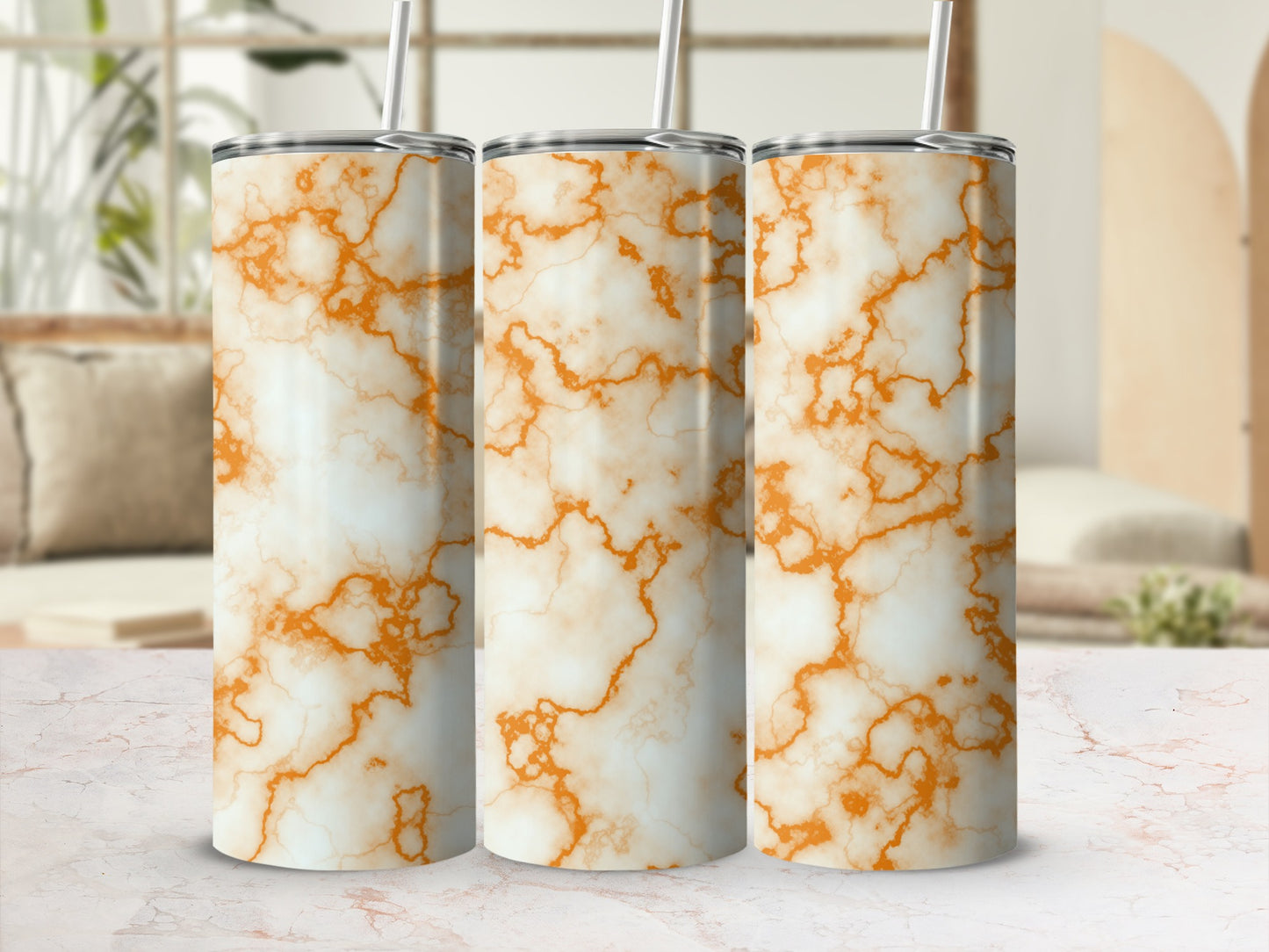 Orange Marble Pattern Skinny Tumbler product type