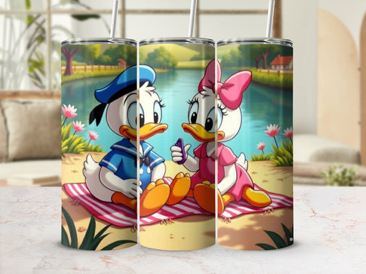 Cute Ducks in Matching Outfits Lake Picnic Tumbler