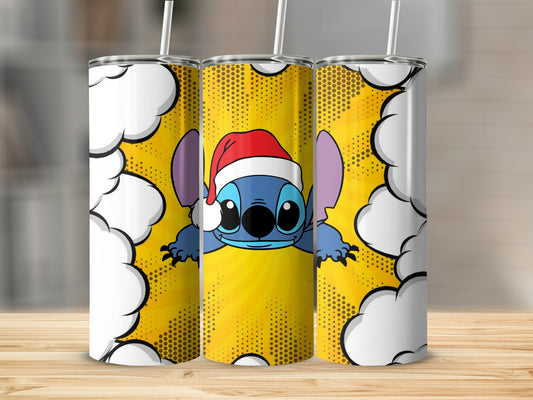 Festive Santa Hat Stitch Design Insulated Tumbler
