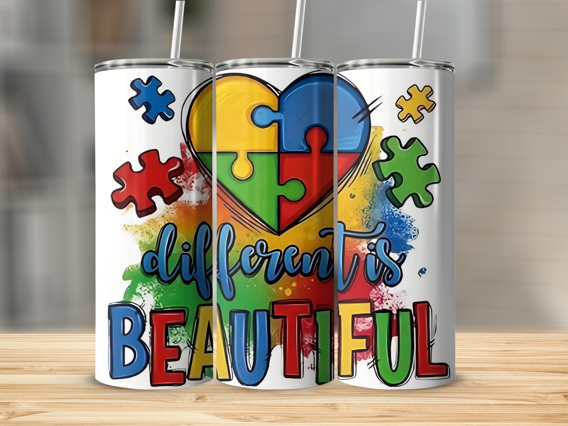 Different is Beautiful Colorful Tumbler Design