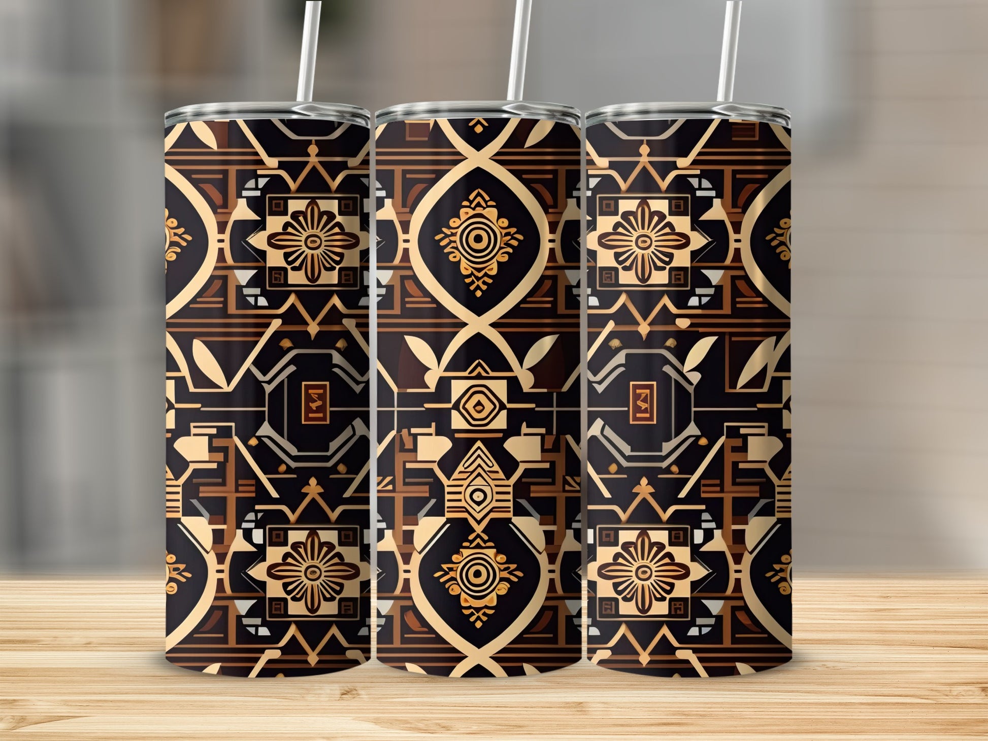 Geometric Patterned Insulated Tumbler Cup Product