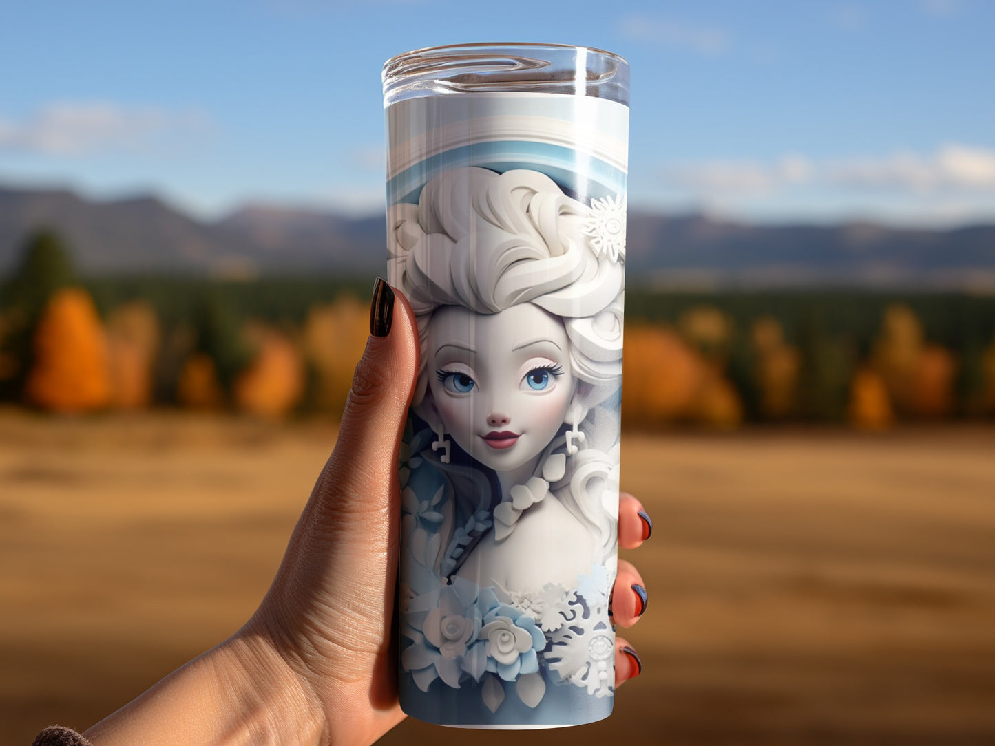 Stunning Travel Tumbler with Winter Queen Design