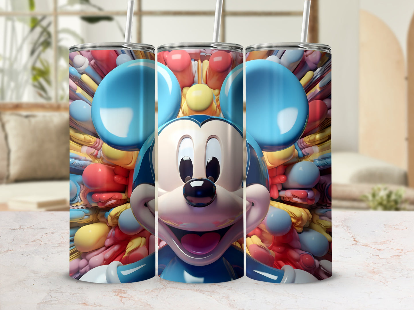 Colorful Mickey Mouse Themed Tumbler