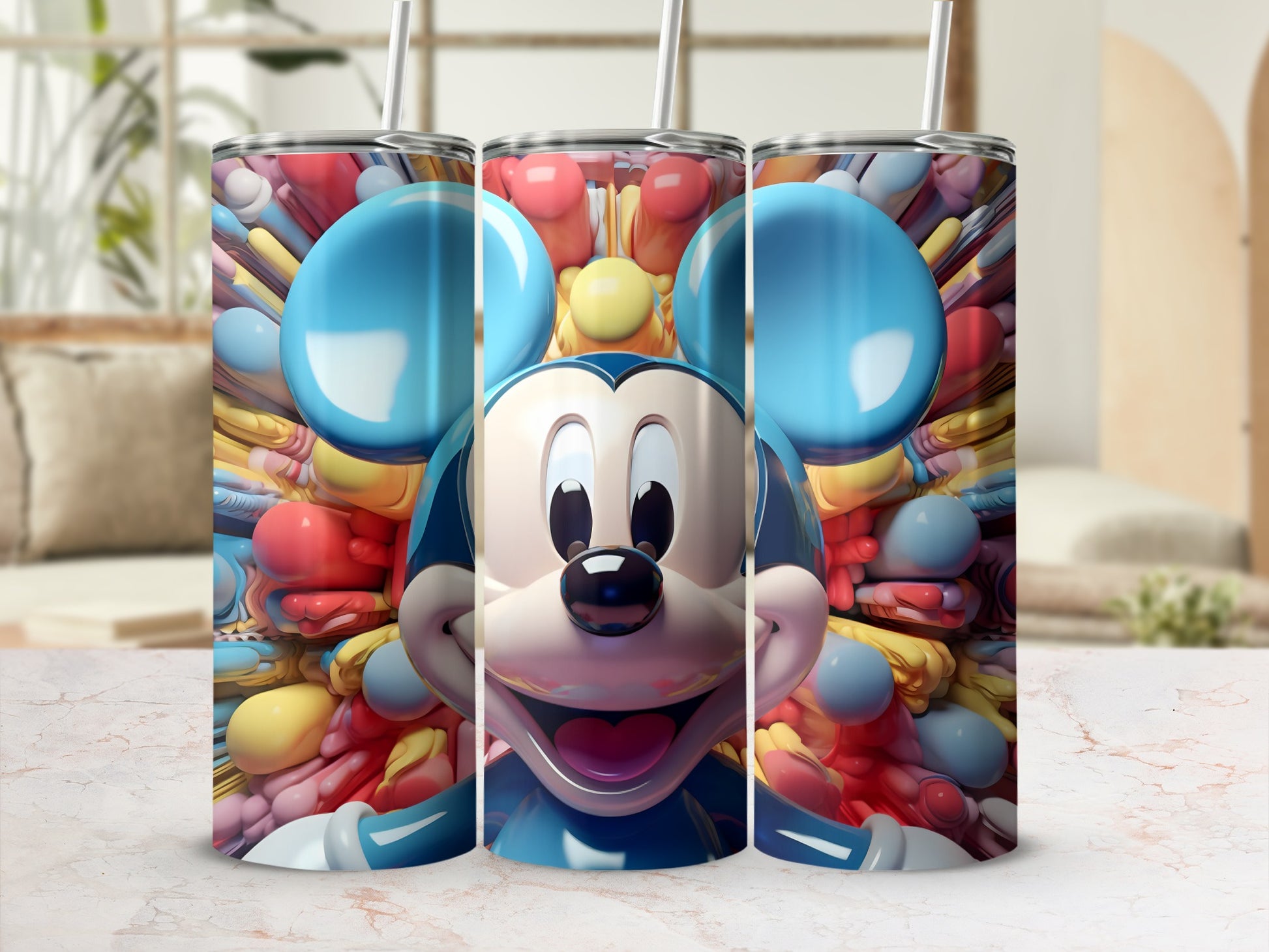 Colorful Mickey Mouse Themed Tumbler