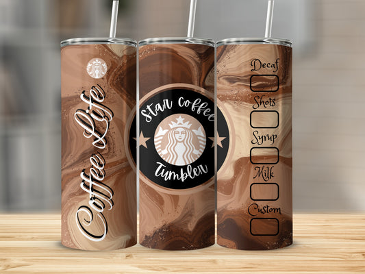 Coffee Life Star Coffee Tumbler Customizable Drinkware