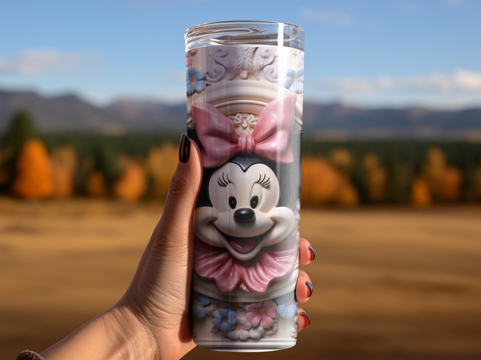Minnie Mouse Floral Decorated Tumbler product