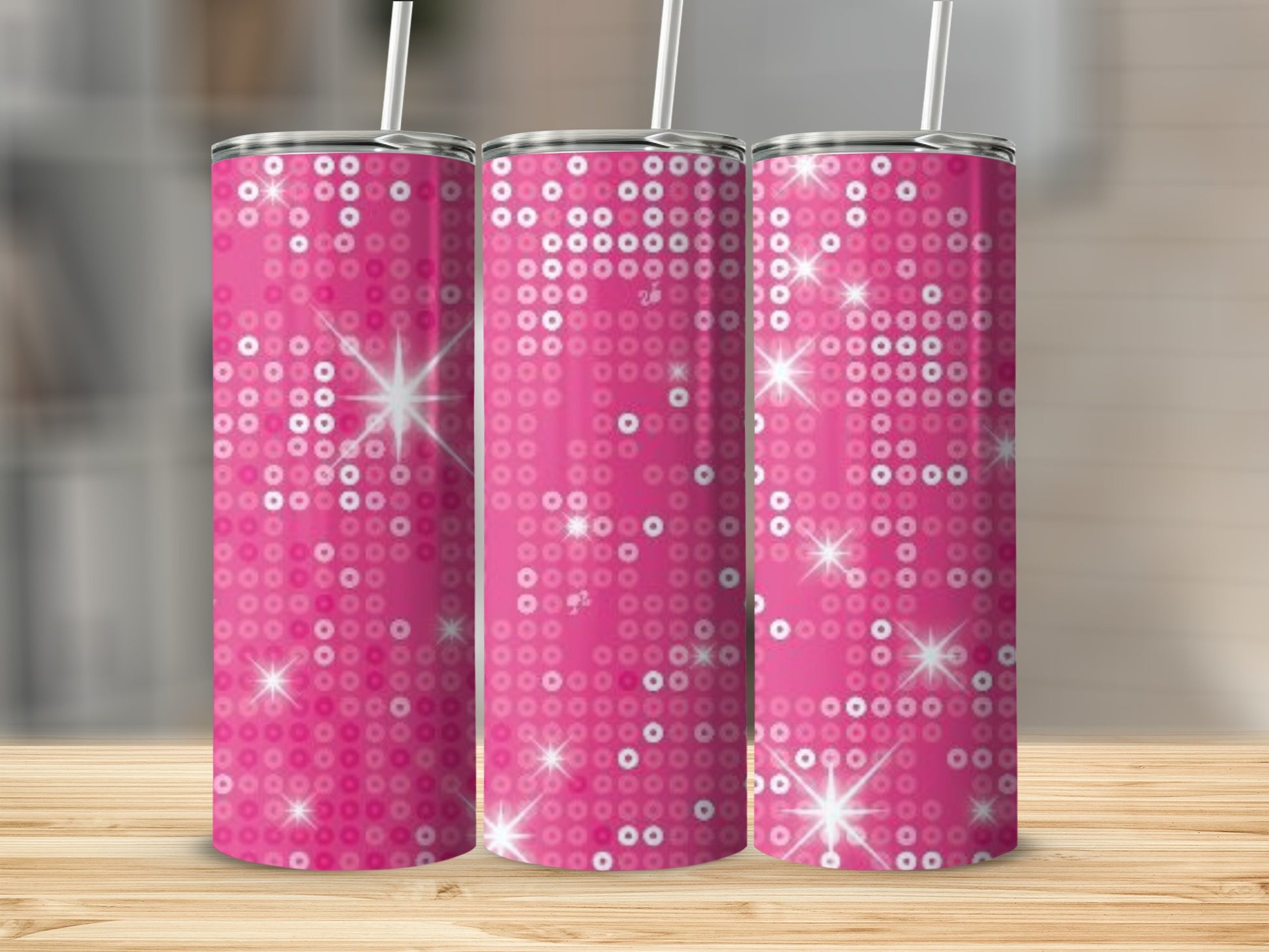 Sparkling Pink Sequin Design Tumbler Product