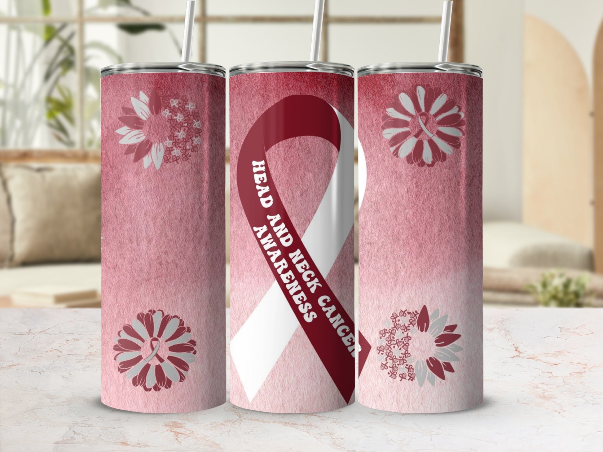 Head and Neck Cancer Awareness Tumbler Product