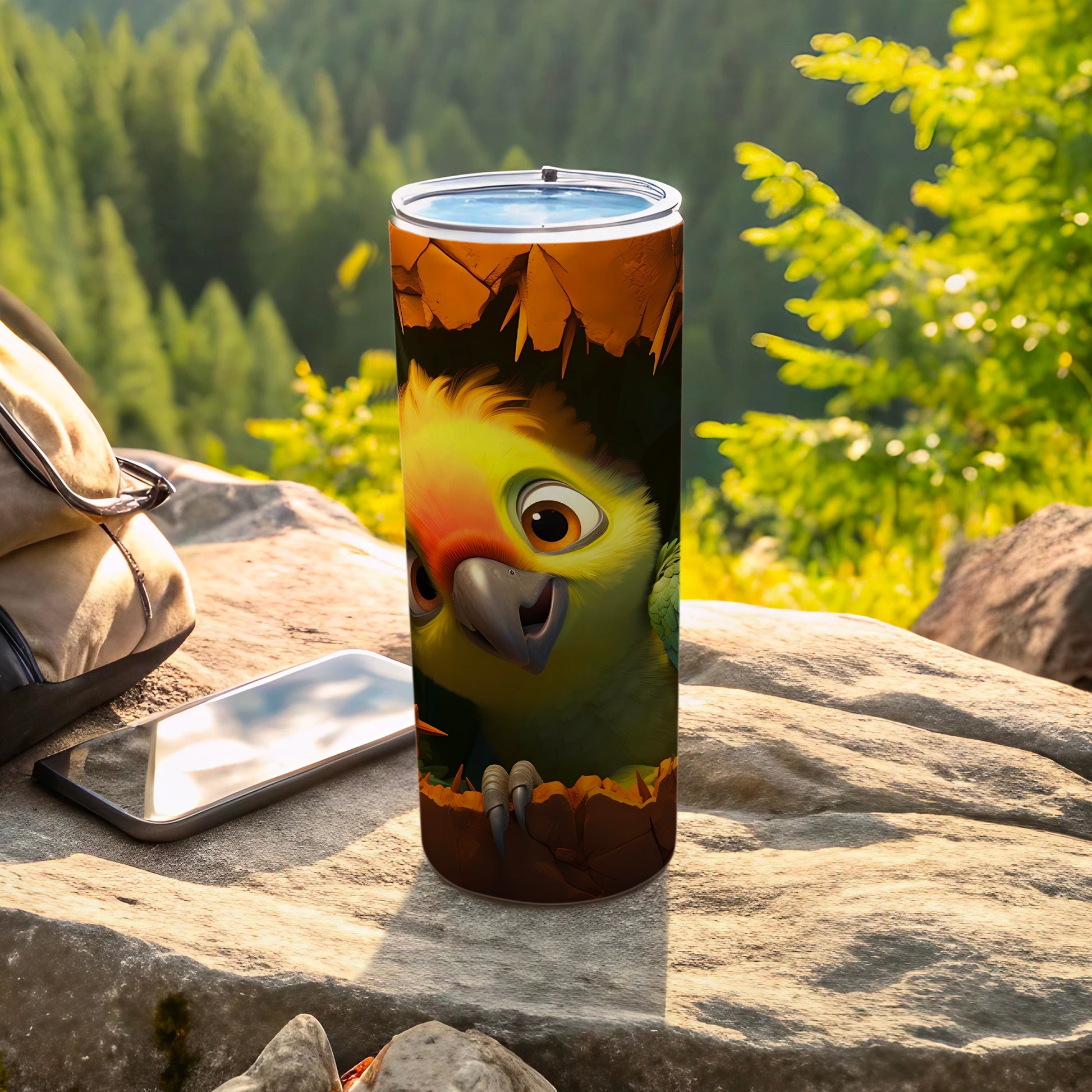 Cute Cartoon Parrot Insulated Travel Tumbler product type
Parrot tumbler
Cartoon parrot
Bird design
Cute bird
Animal tumbler
Cracked wall design
Tumbler cup
Insulated drinkware
Travel tumbler
Outdoor accessory
Nature theme
Forest bird
Unique gift
Drink bottle
Cold drink cup
Hot drink cup
Green parrot
Yellow parrot
Funny bird
Adventure gear
