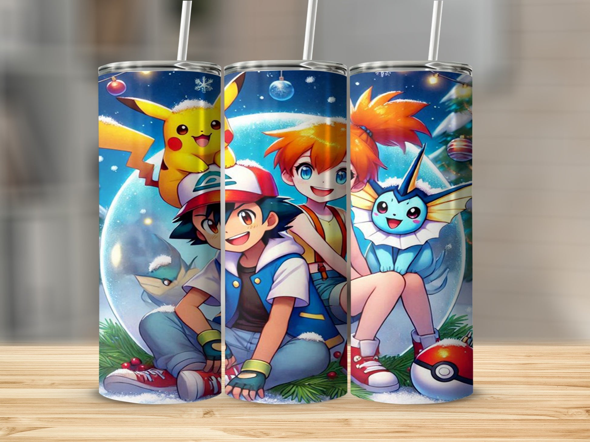 Cute Anime Character Christmas Scene Tumbler