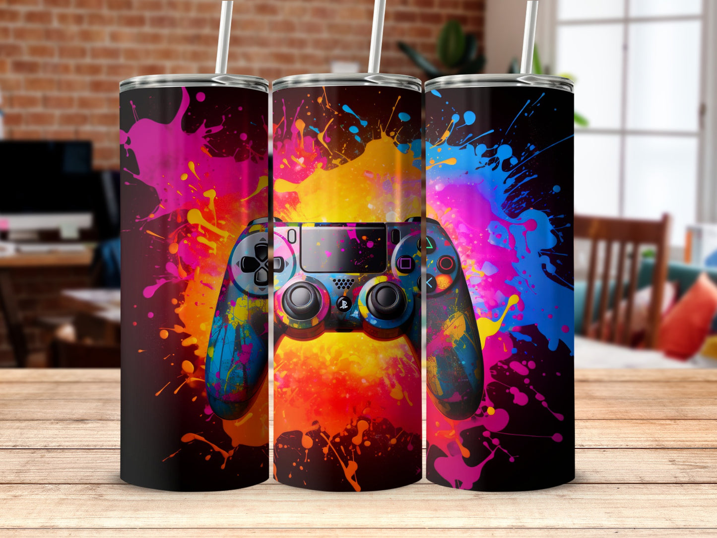 Colorful Gaming Controller Design Travel Mug